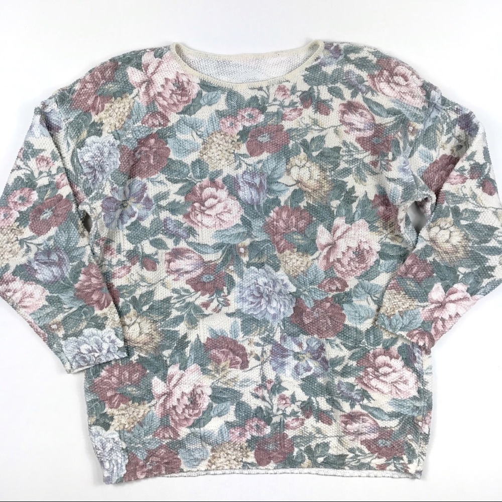 Vintage Rose Floral Sweater - Picture 11 of 11
